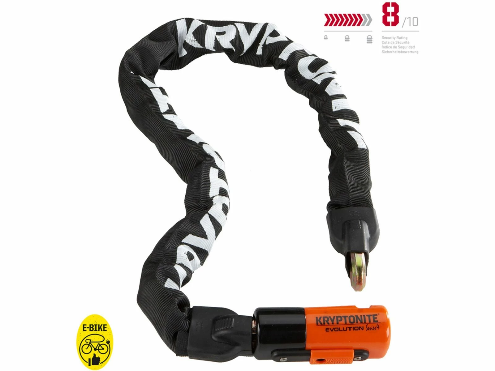 Kryptonite Evolution Series 4 1090 Integrated Chain - 90 Cm, Orange/schwarz 4 Kryptonite Evolution Series 4 1090 Integrated Chain - 90 Cm, Orange/schwarz – Bild 2